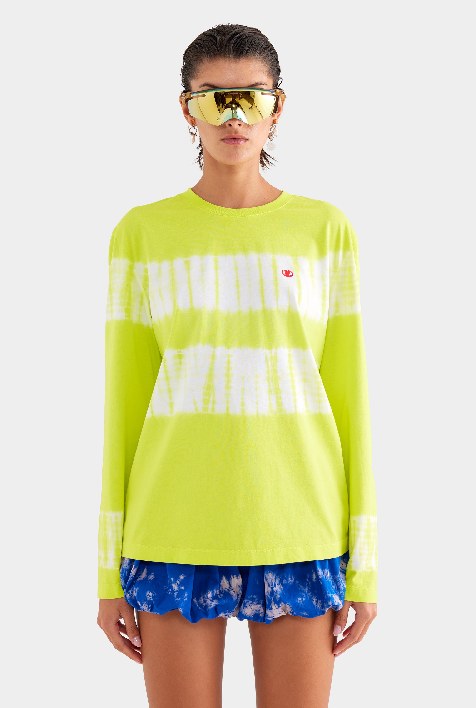 Long Sleeve Tie Dye Tee - Chartreuse Tie Dye