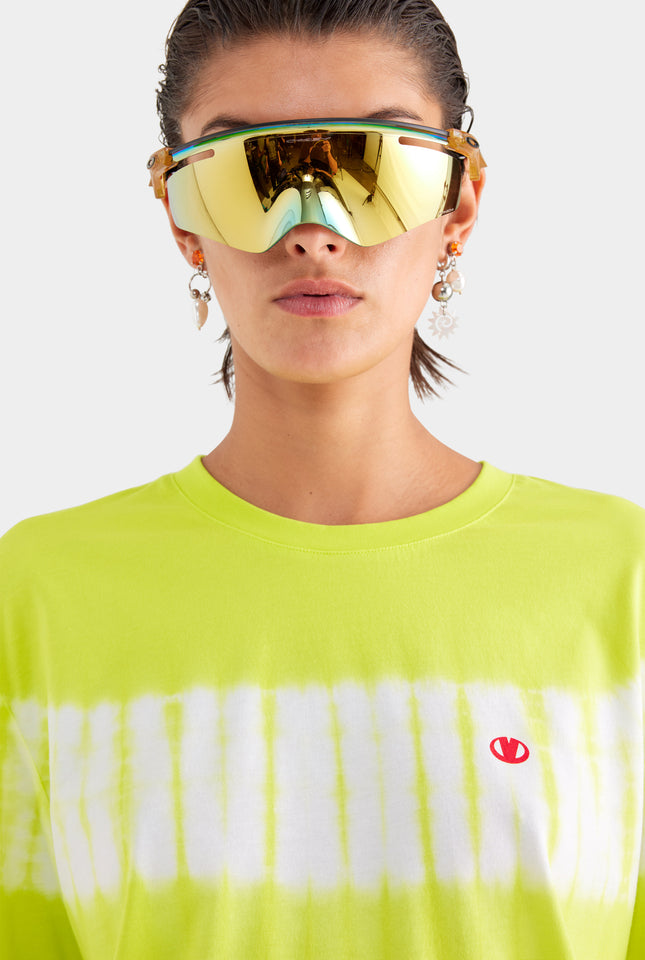 Long Sleeve Tie Dye Tee - Chartreuse Tie Dye