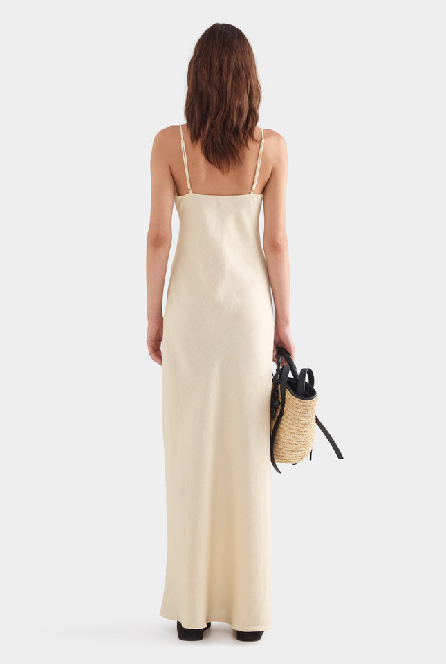 Linen Slip Dress - Dusty Yellow