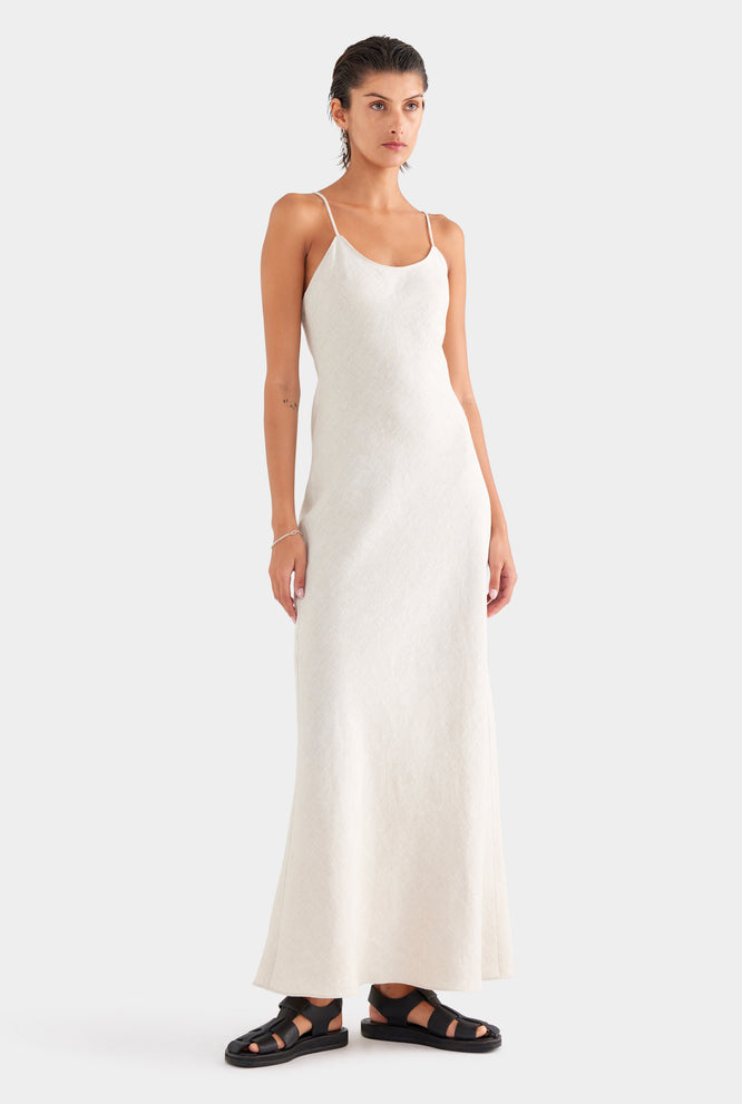 Linen Slip Dress - Off White