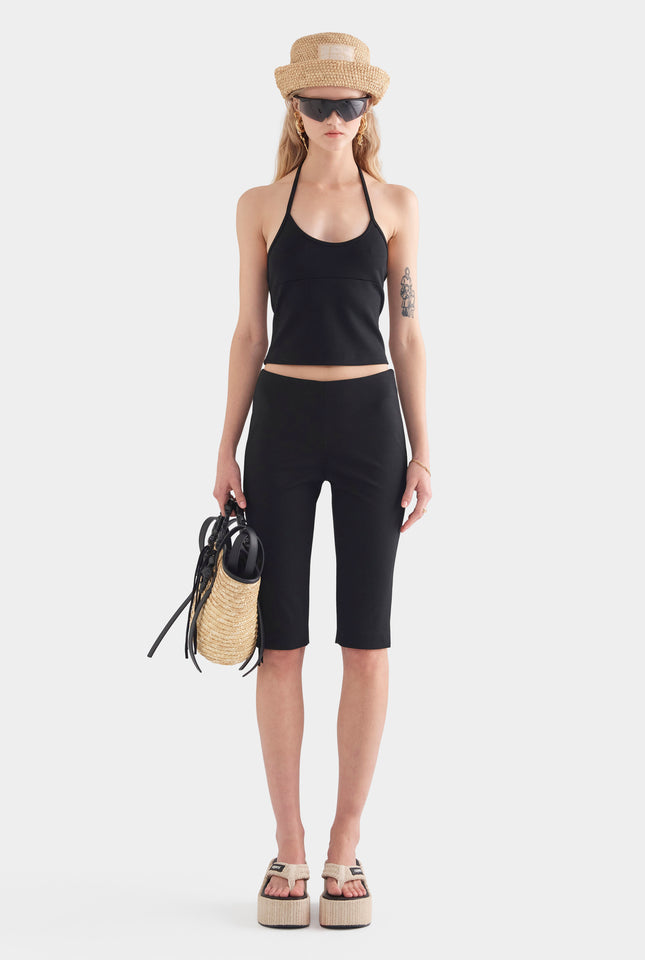 Stretch Wool Capri - Black