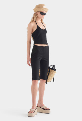 Stretch Wool Capri - Black