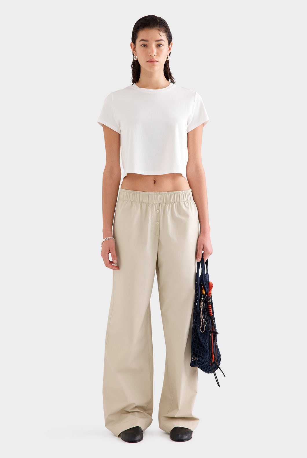 Cotton Poplin Pant -  Pistachio Shell