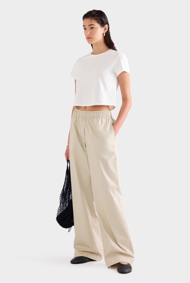 Cotton Poplin Pant -  Pistachio Shell