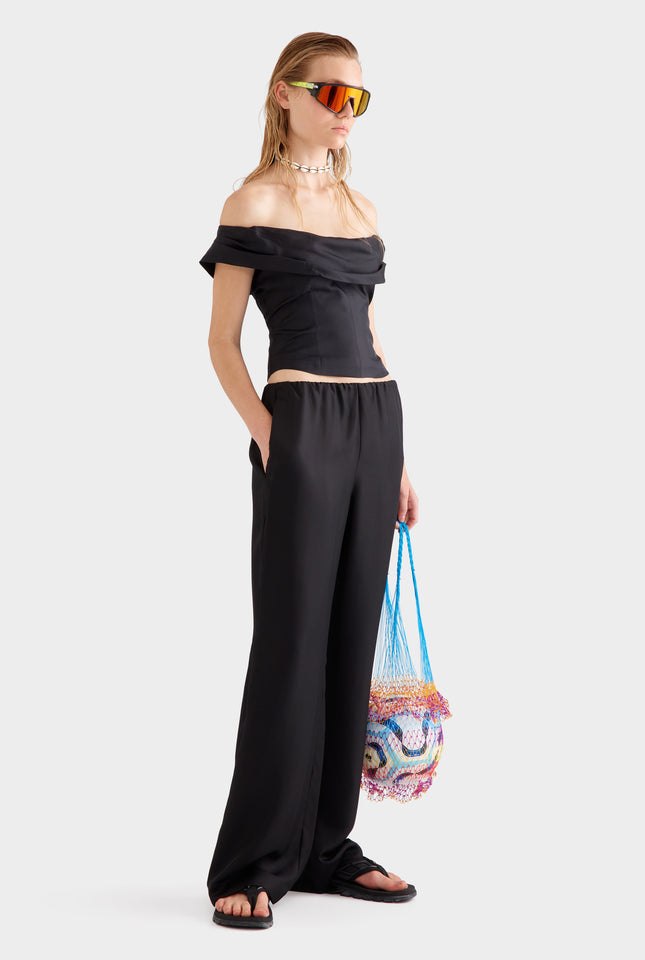 Silk Relaxed Pant - Black