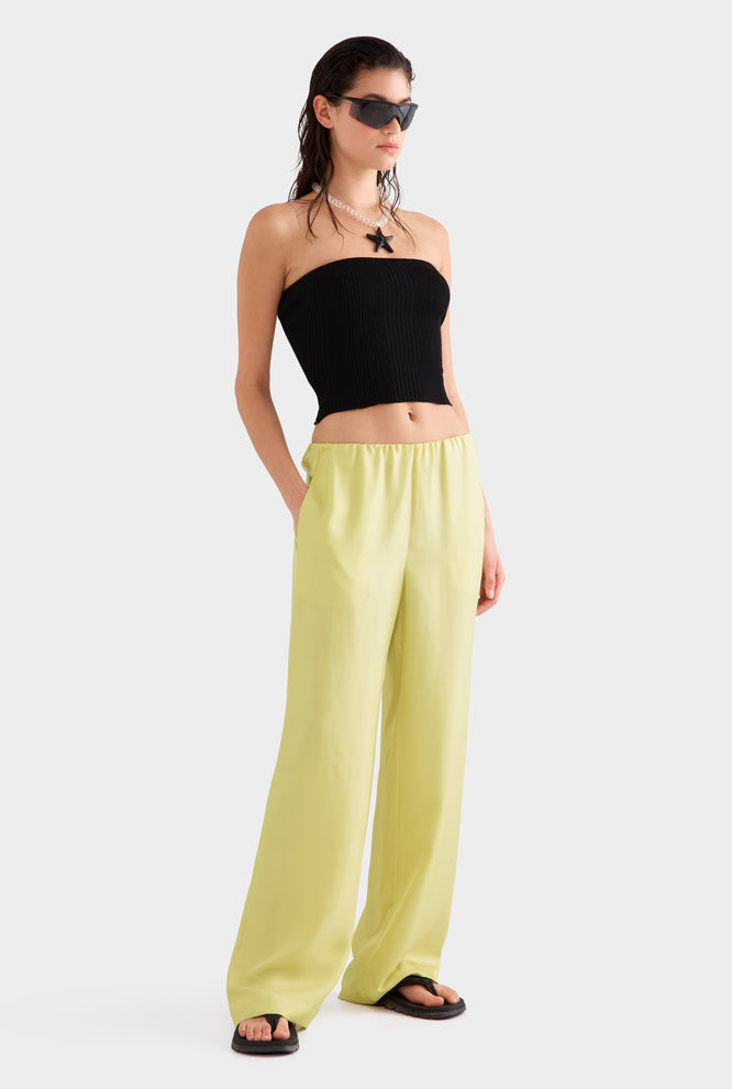 Silk Relaxed Pant -  Lemongrass