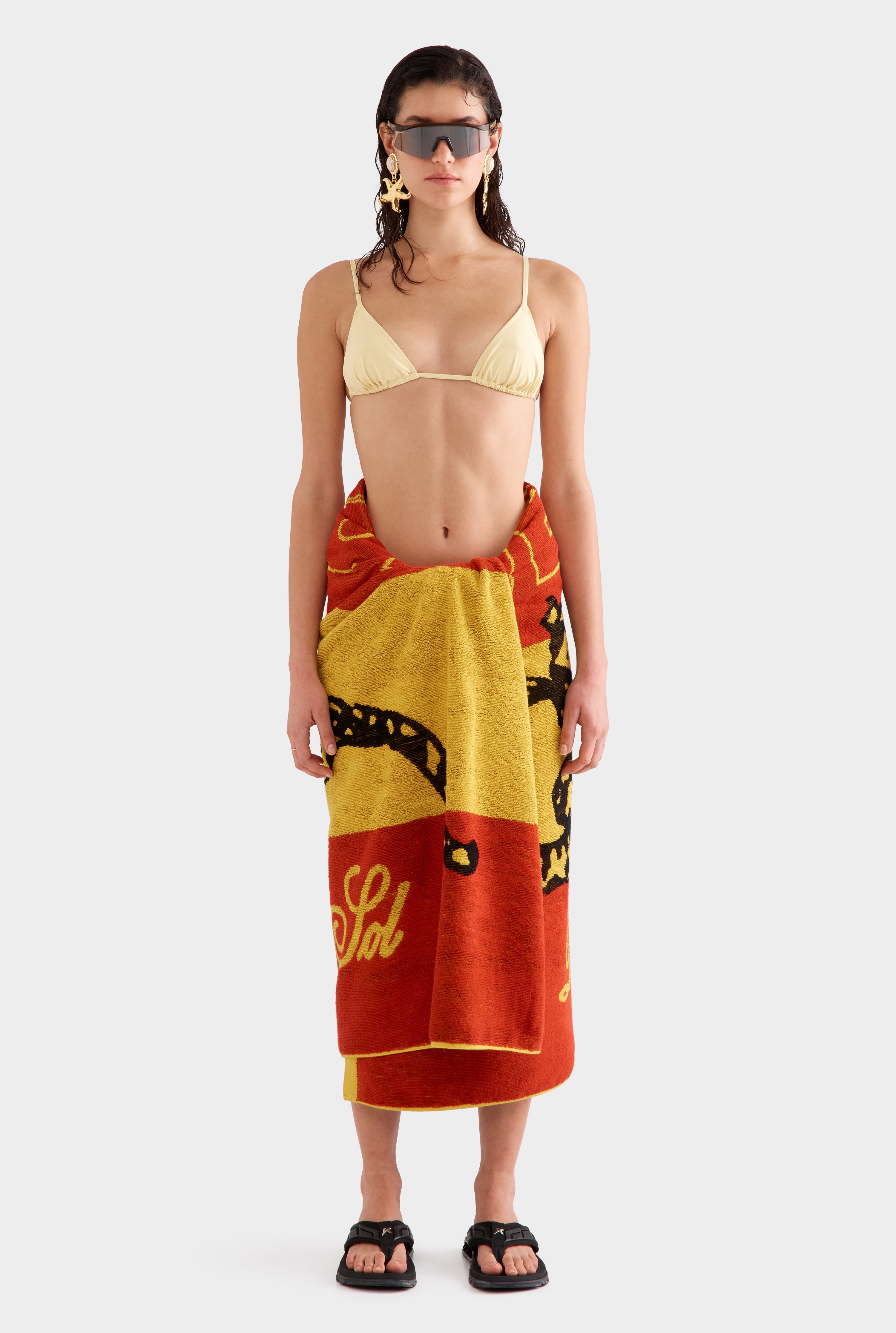 Venroy Rio Beach Towel -  Red/Yellow Beijo Do Sol