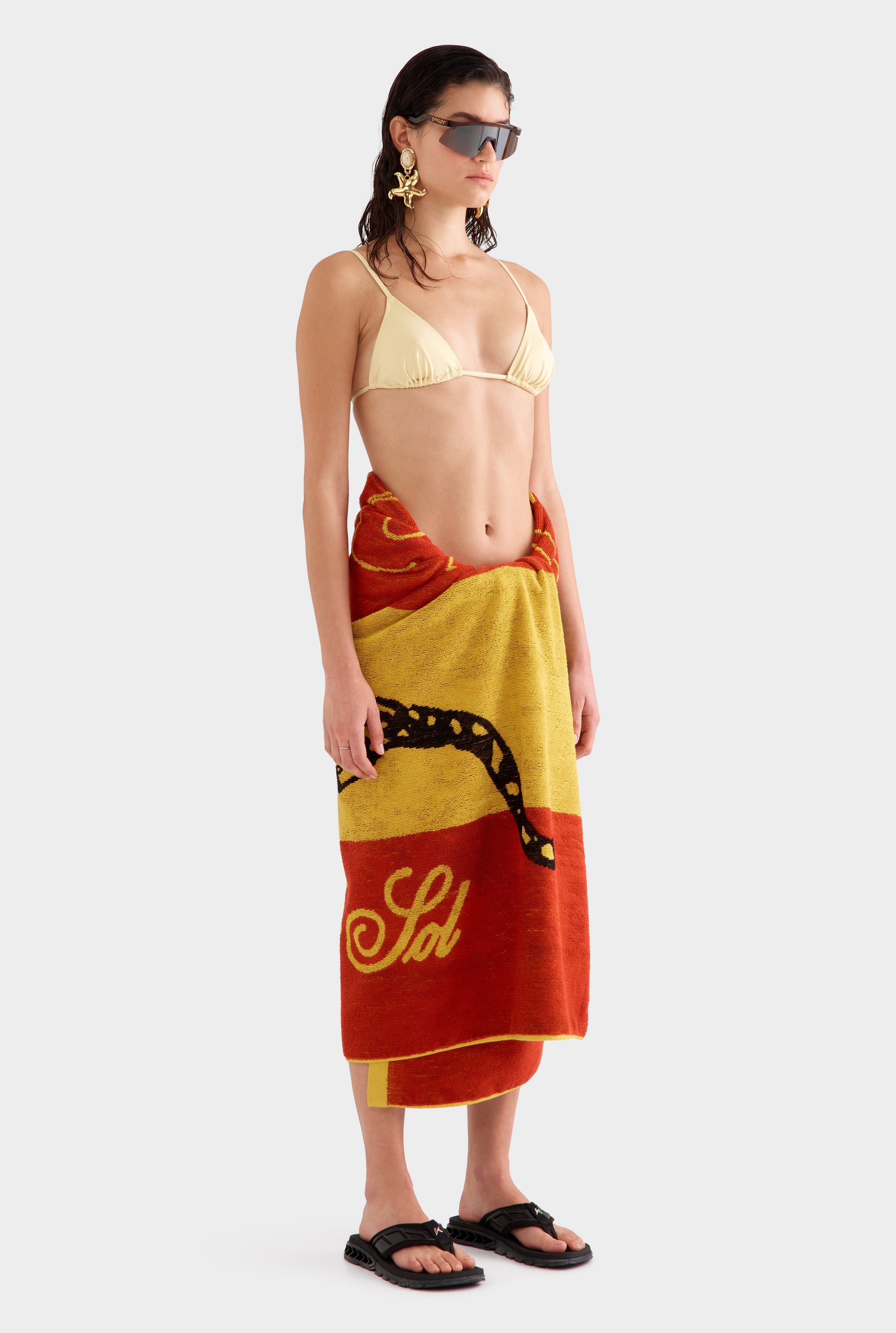 Venroy Rio Beach Towel -  Red/Yellow Beijo Do Sol