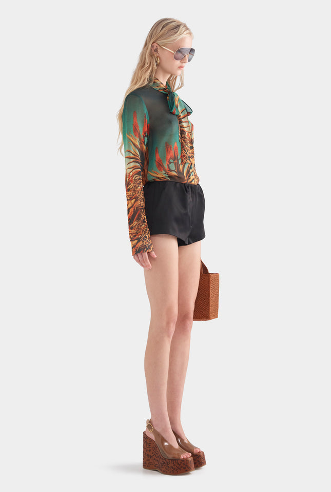 Silk Cotton Mini Short - Black