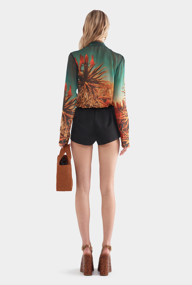 Silk Cotton Mini Short - Black