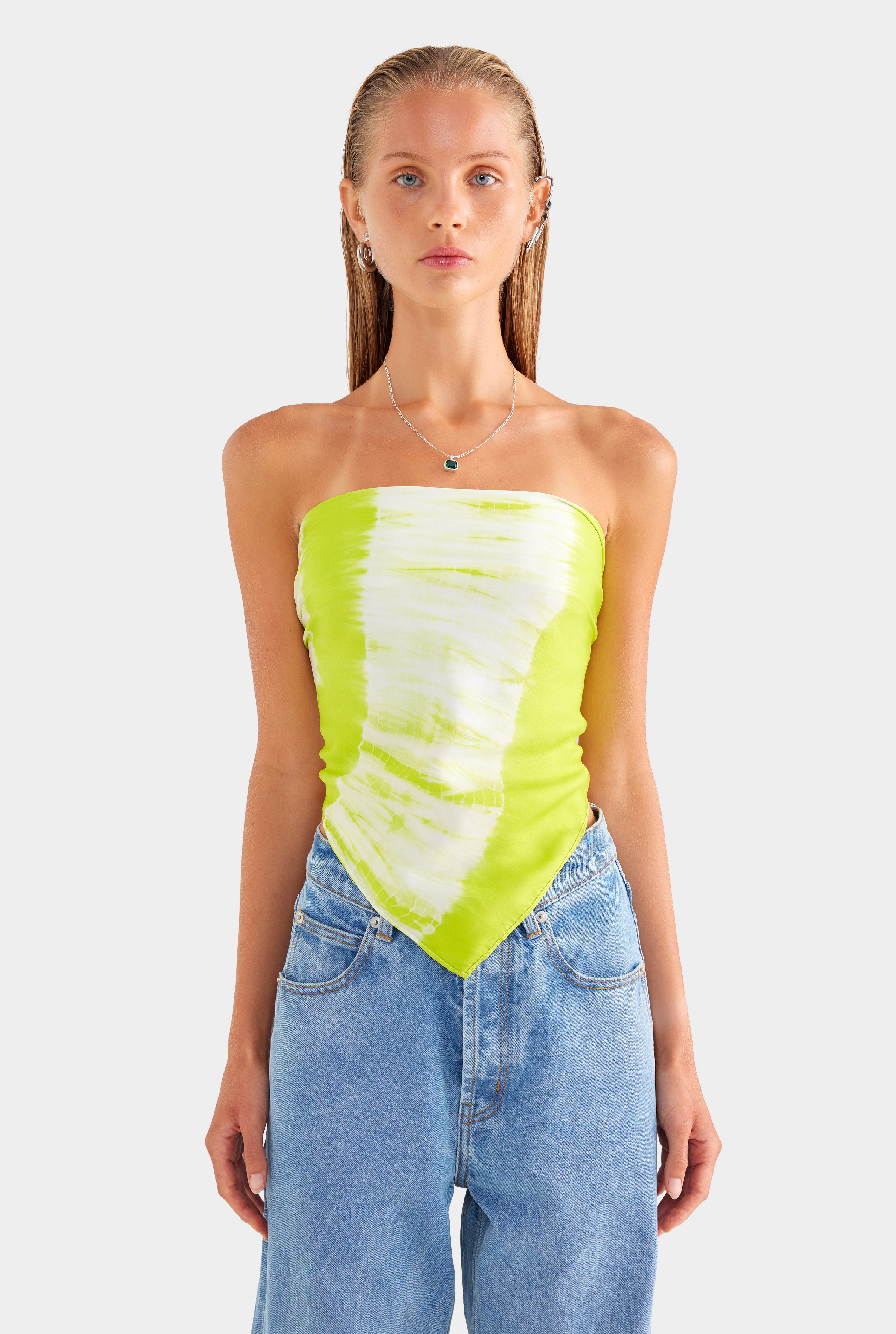 Silk Scarf - Chartreuse Tie Dye