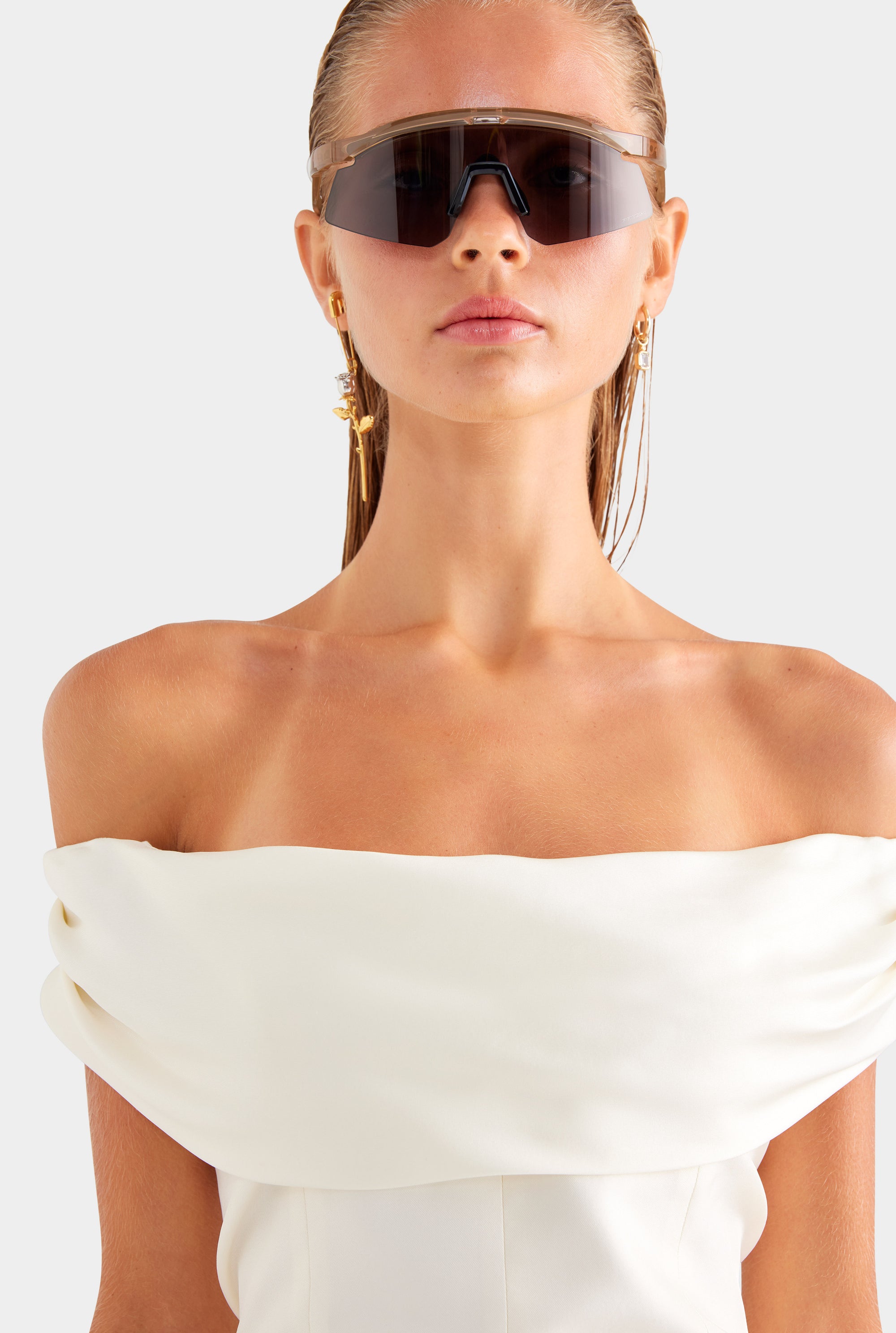 Silk Cowl Neck Bodice - Off White