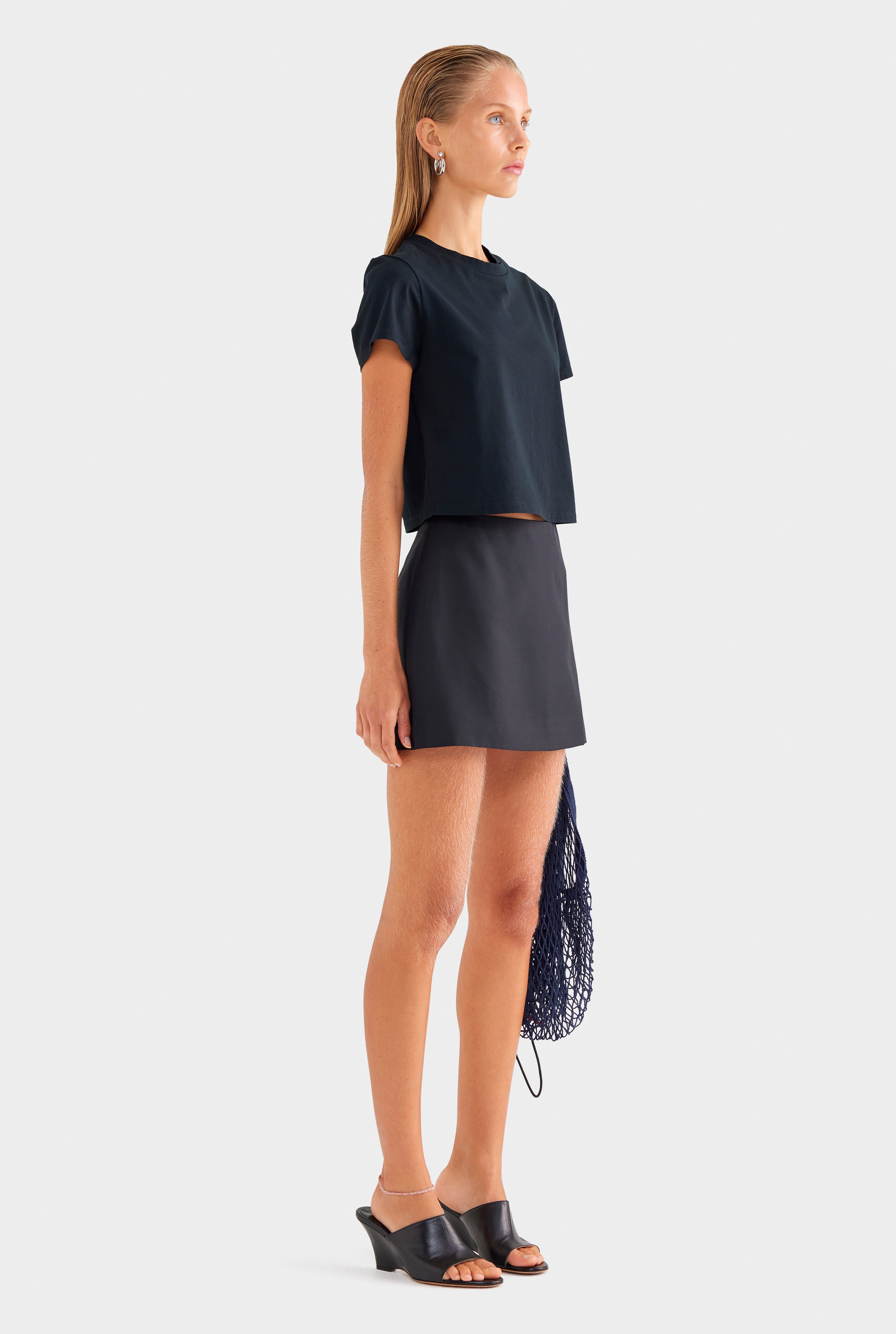 Silk Mini Skirt - Black