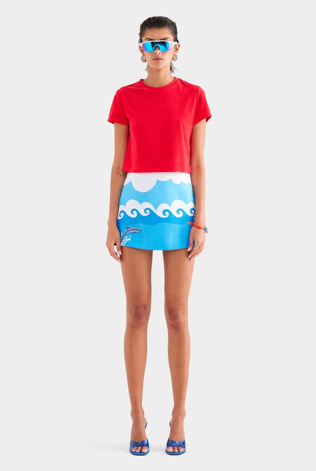 Silk Mini Skirt - Bondi Surf Scene
