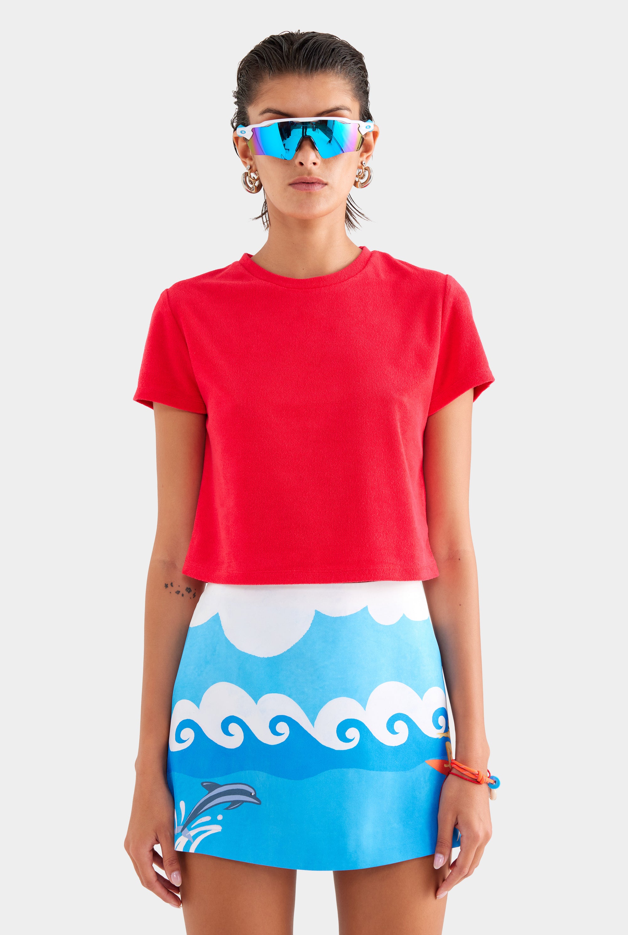 Silk Mini Skirt - Bondi Surf Scene