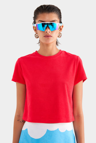 Terry Baby Tee - Red