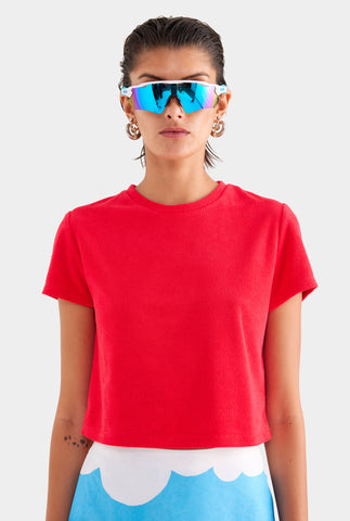 Terry Baby Tee - Red