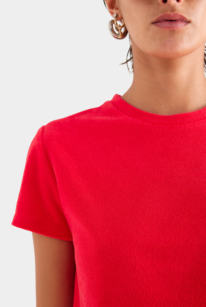 Terry Baby Tee - Red