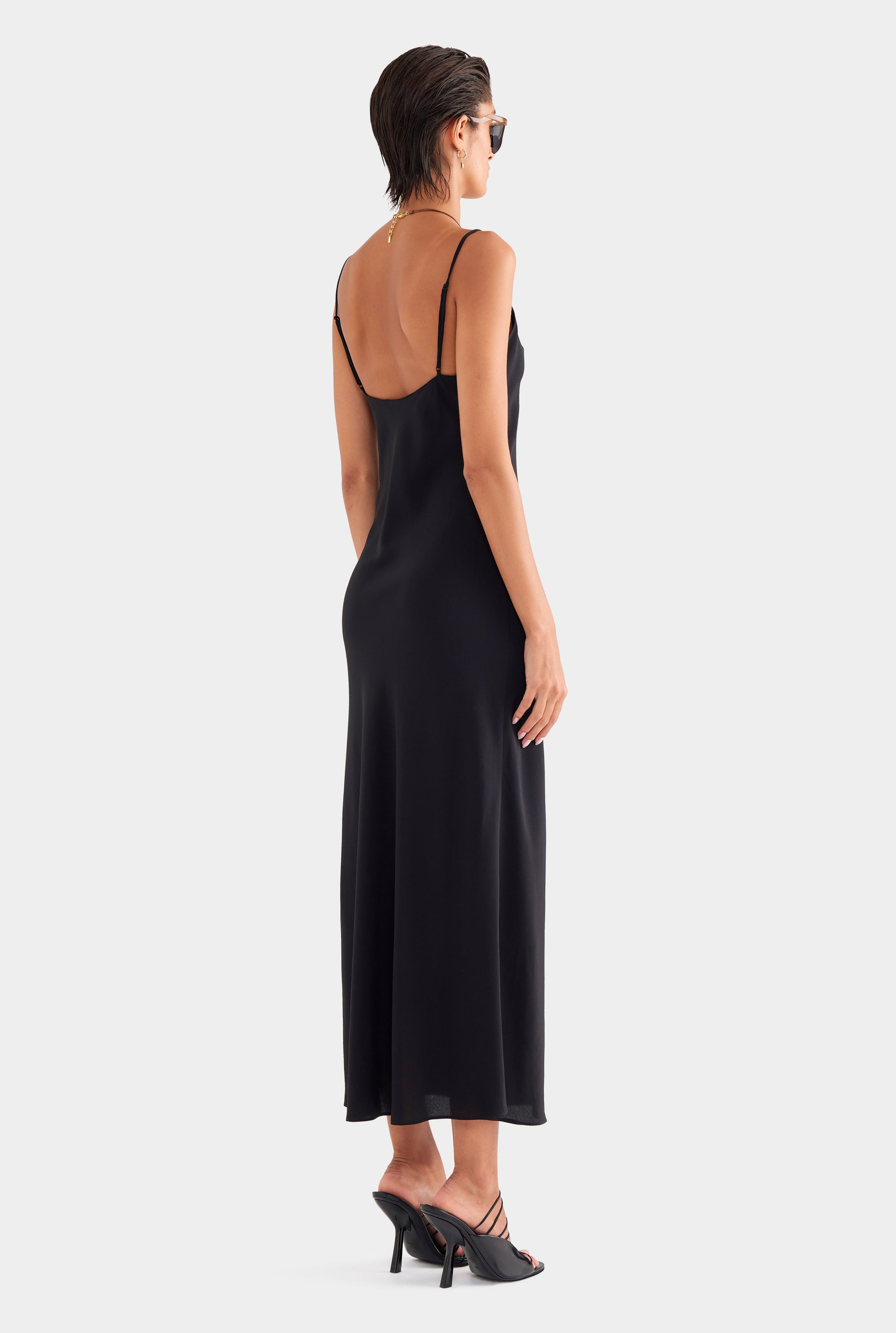 Silk Slip Dress - Black