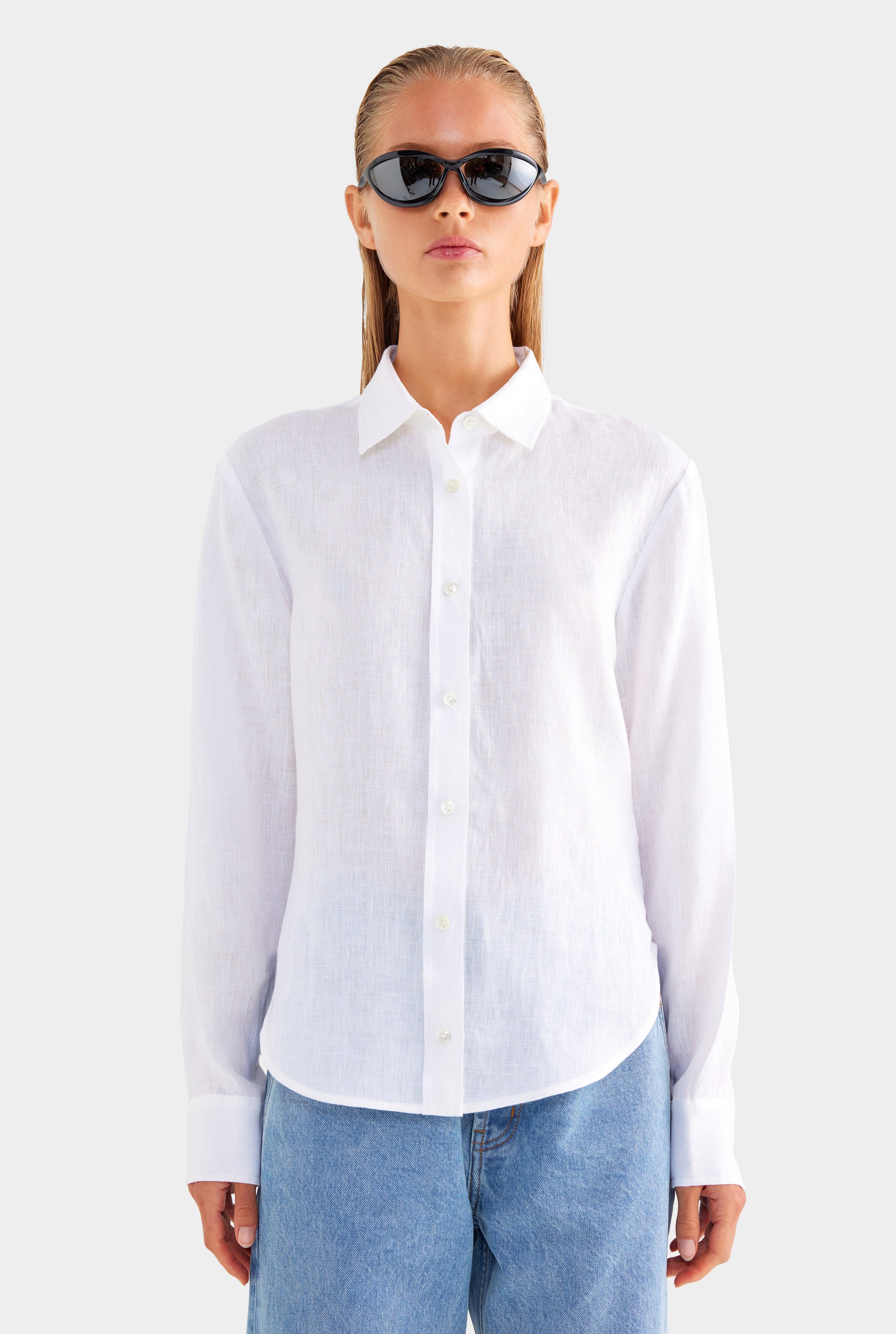 Slim Linen Shirt - White