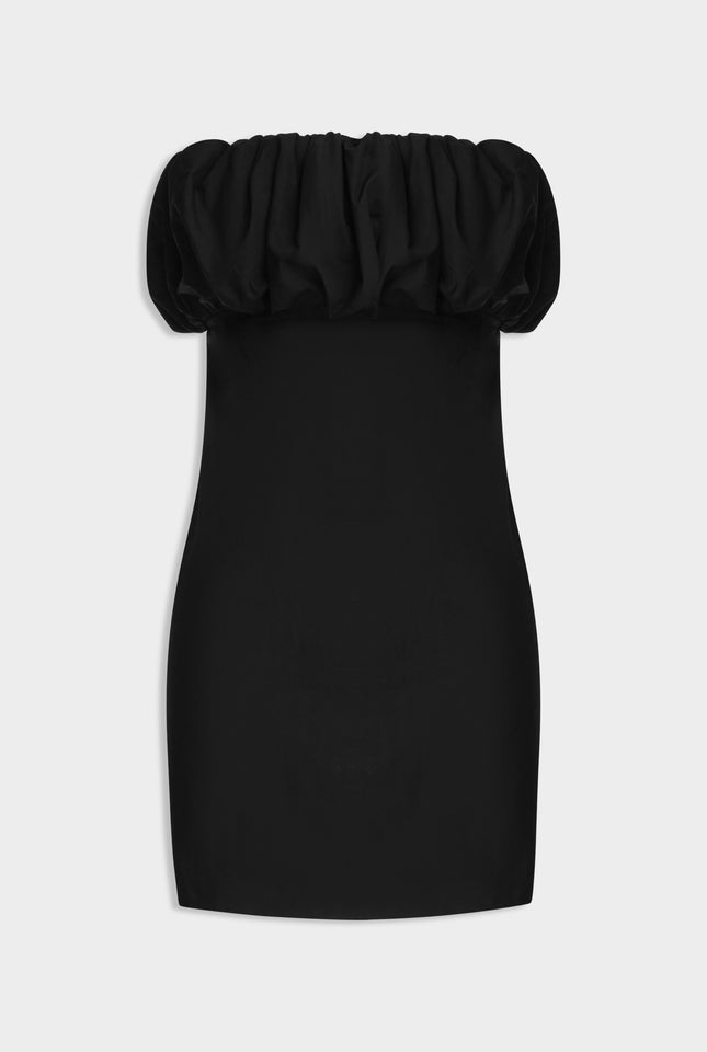 Strapless Cotton Bubble Dress - Black