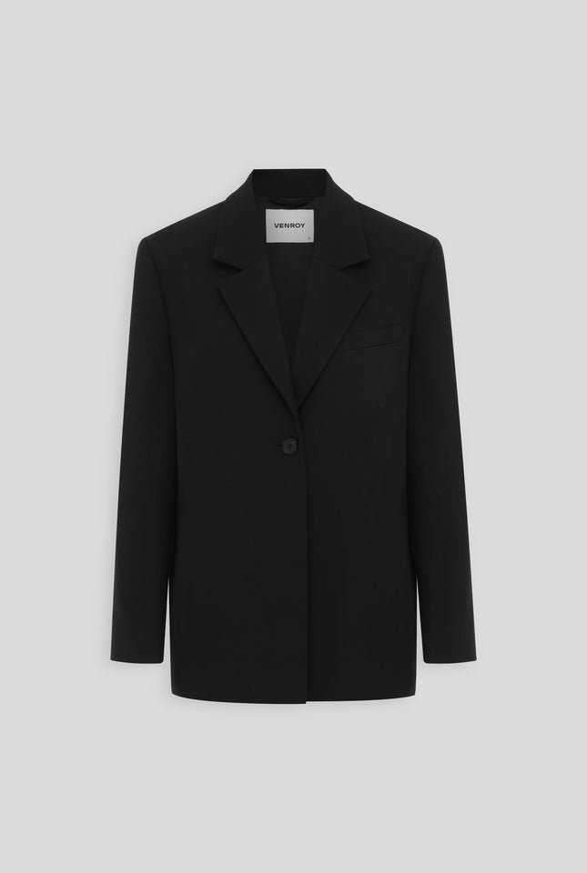 Tailored Wool Blazer - Black