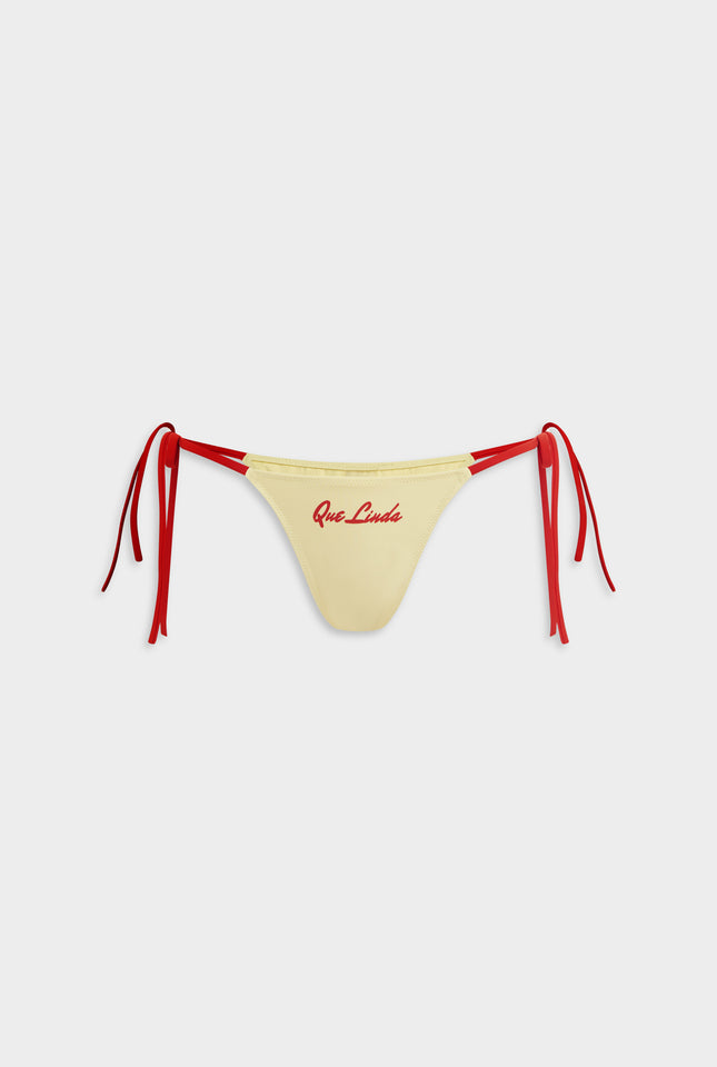 Tie Side Bikini Brief - Dusty Yellow/Red