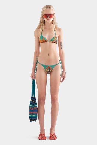 Tie Side Bikini Brief - Cactus Print