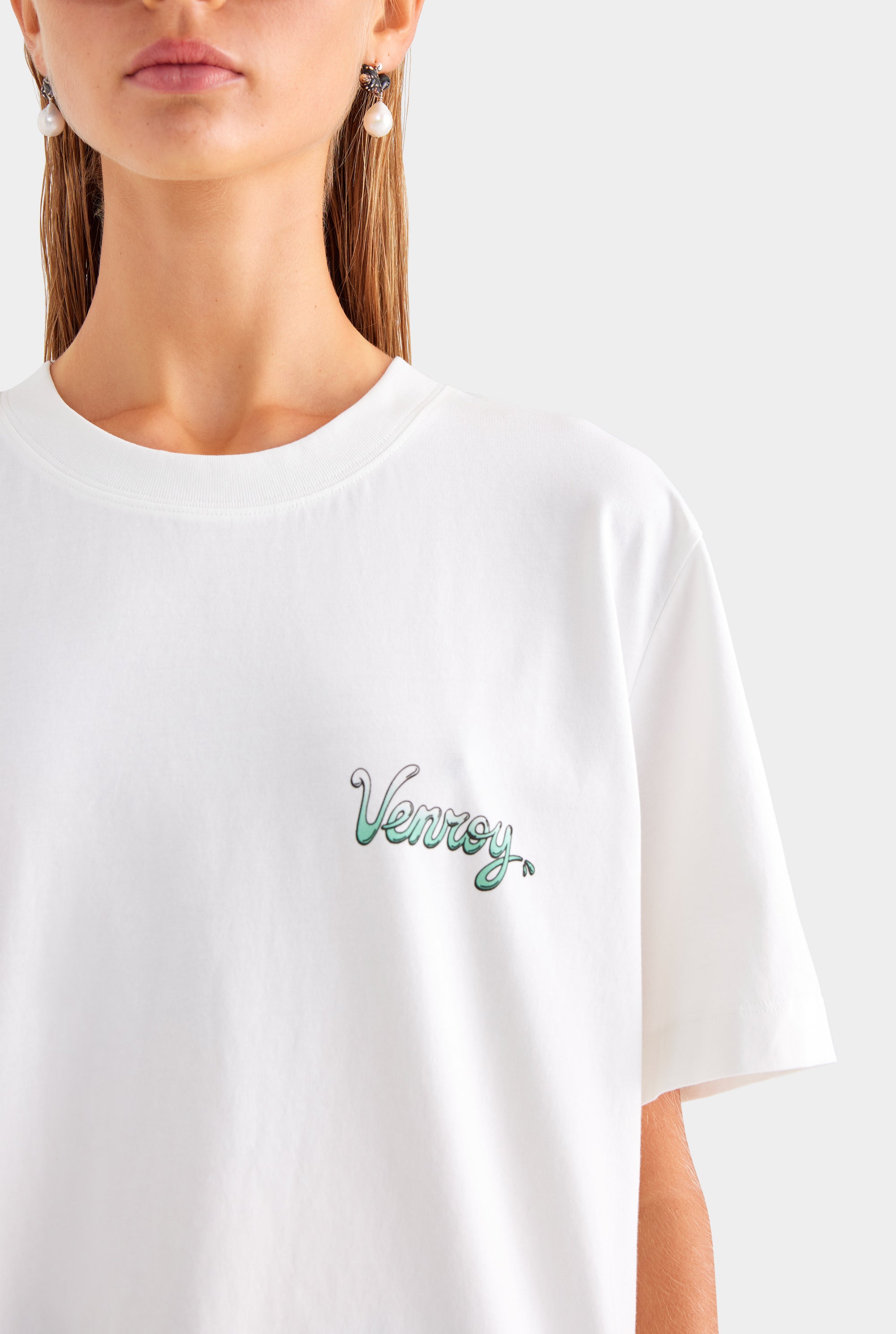 Venroy Bondi Logo T Shirt - Off White