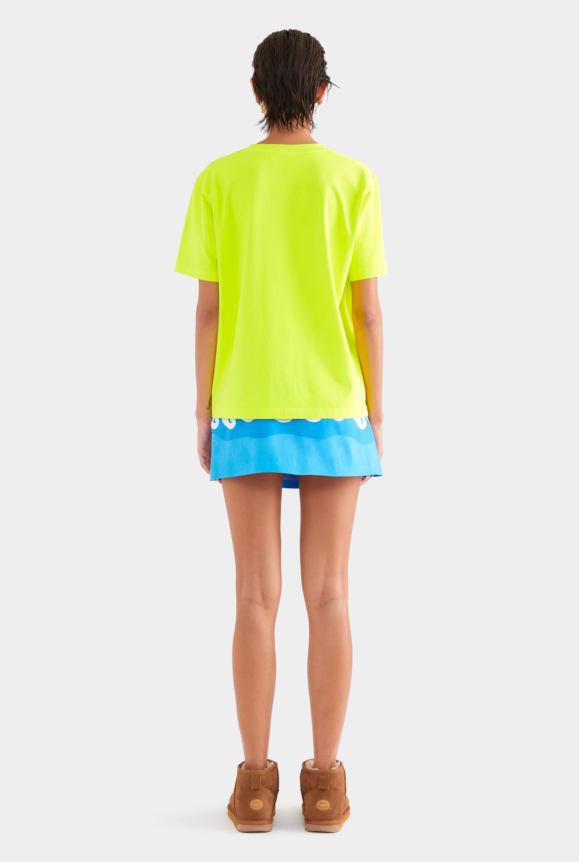 Venroy Logo Pigment Dyed T Shirt - Acid Lime