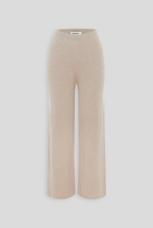 Wool Cashmere Knitted Pant - Sand Marl