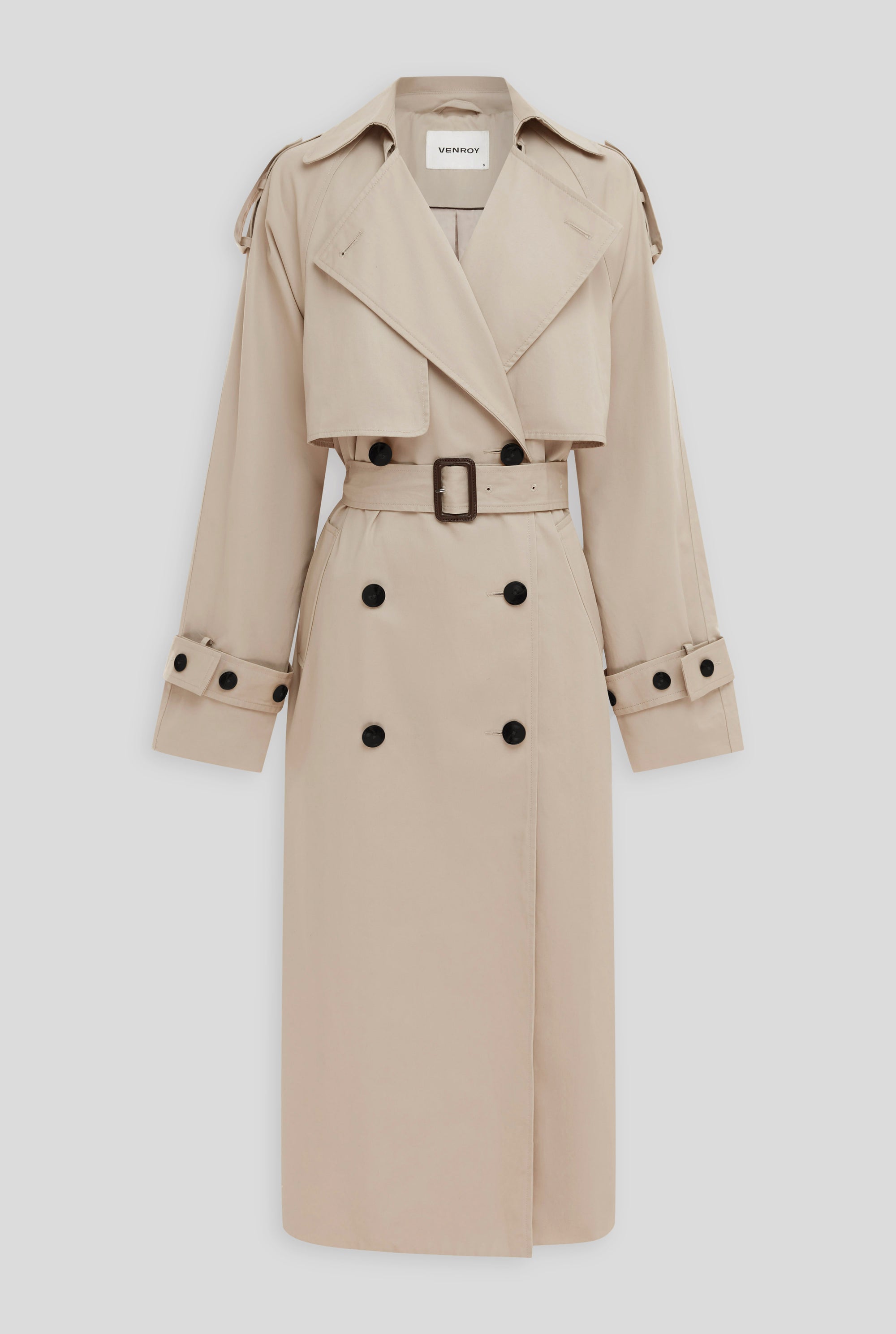 Classic Cotton Trench Coat - Sand