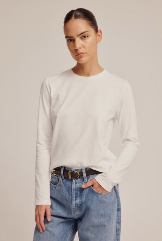 Cotton Long Sleeve T-Shirt - White