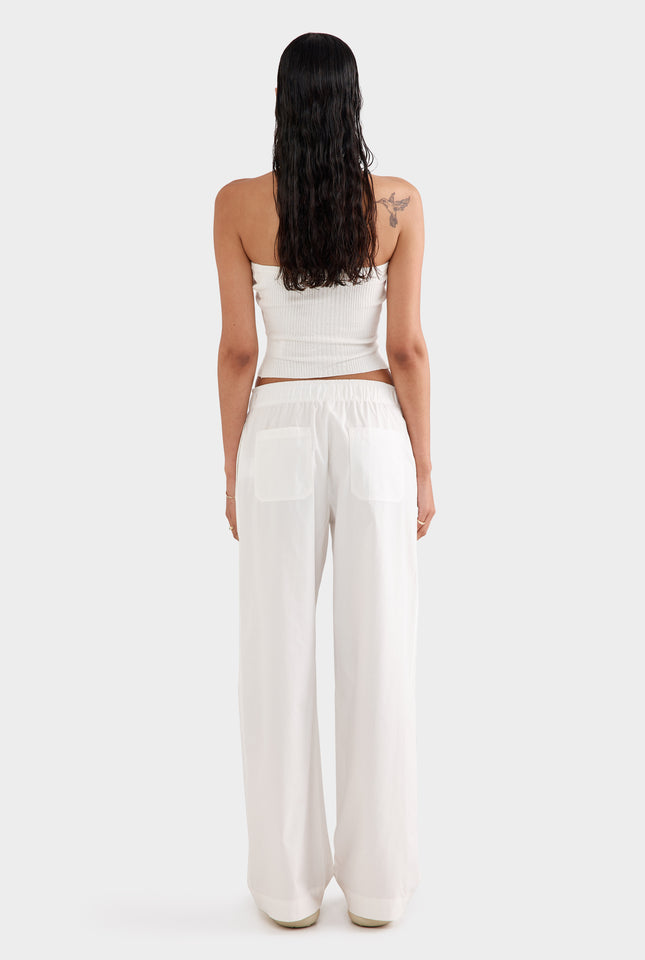 Cotton Poplin Pant - White