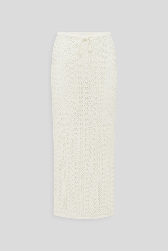 Crochet Knit Skirt - Off White