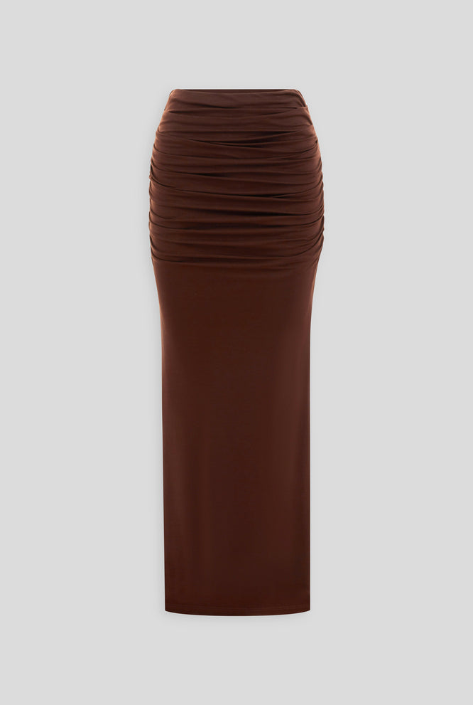 Draped Jersey Skirt - Coffee