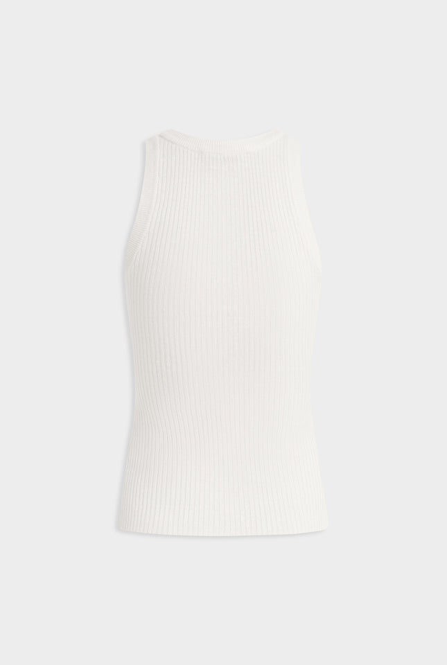 Fitted Rib Tank - Off White