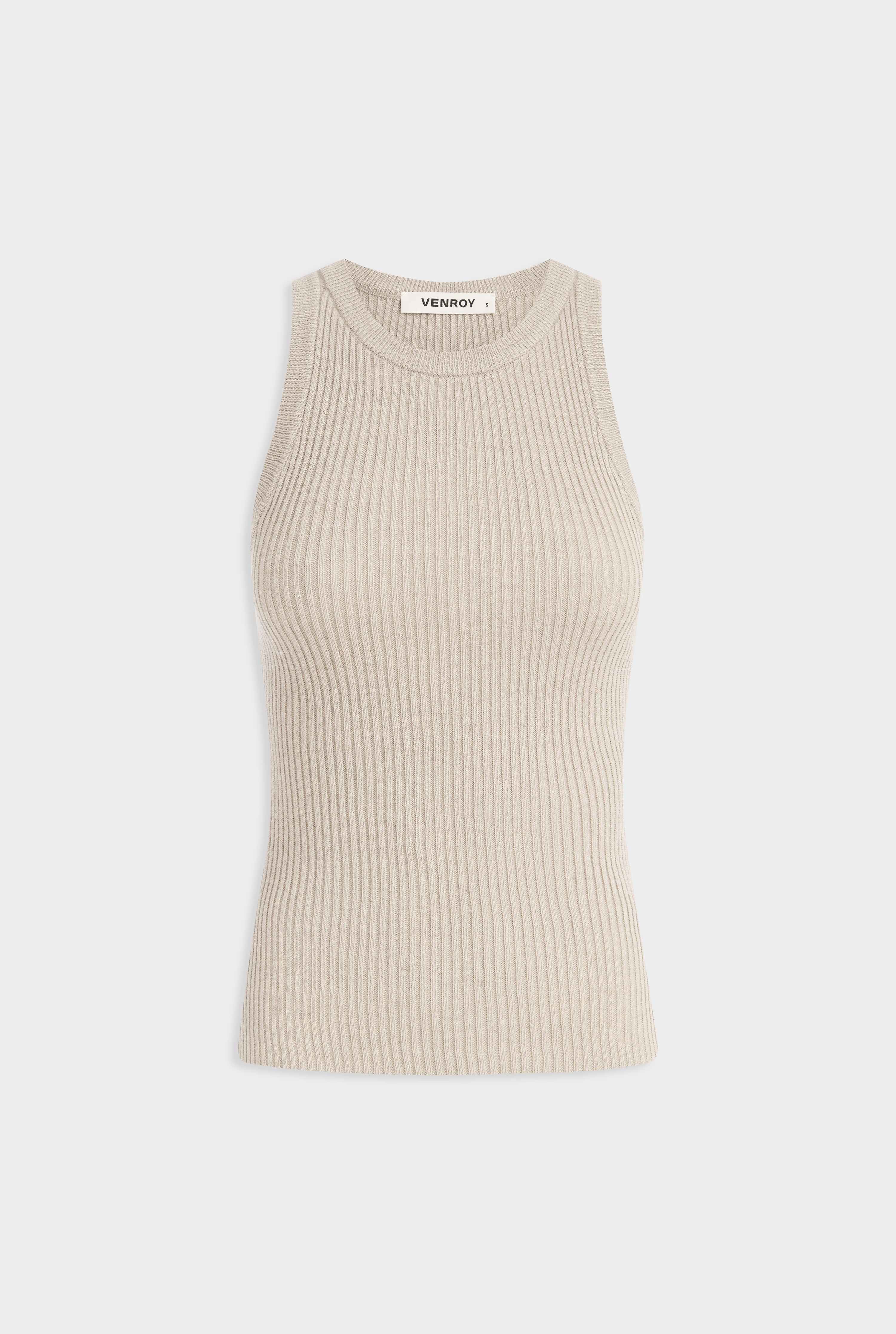 Fitted Rib Tank - Taupe