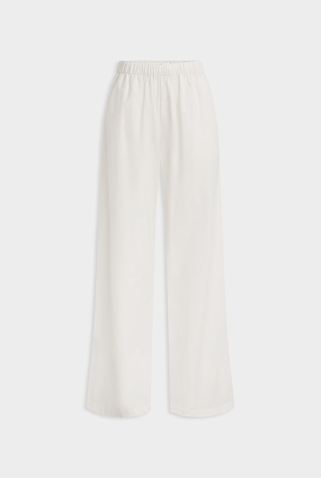 High Waisted Poplin Pant - Antique White