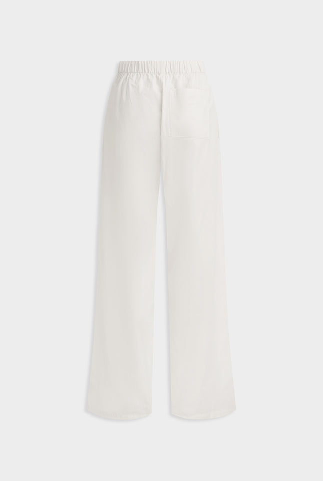 High Waisted Poplin Pant - Antique White