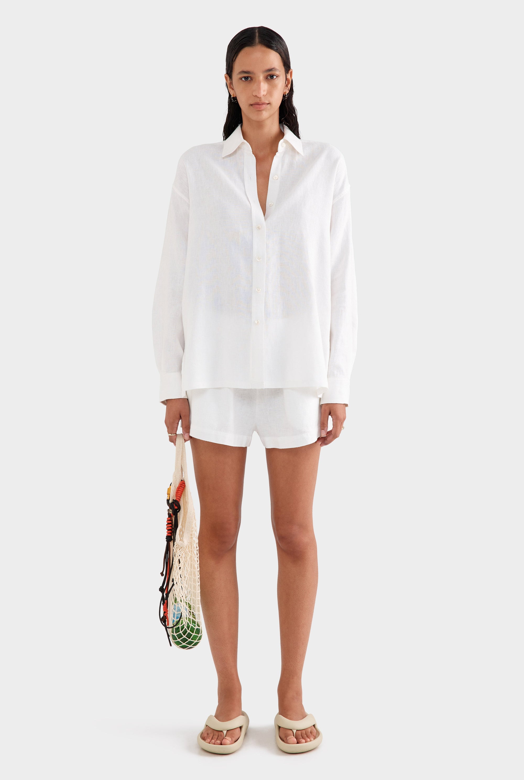 Oversized Linen Shirt - White