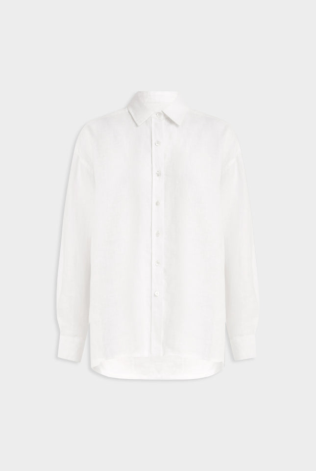 Oversized Linen Shirt - White