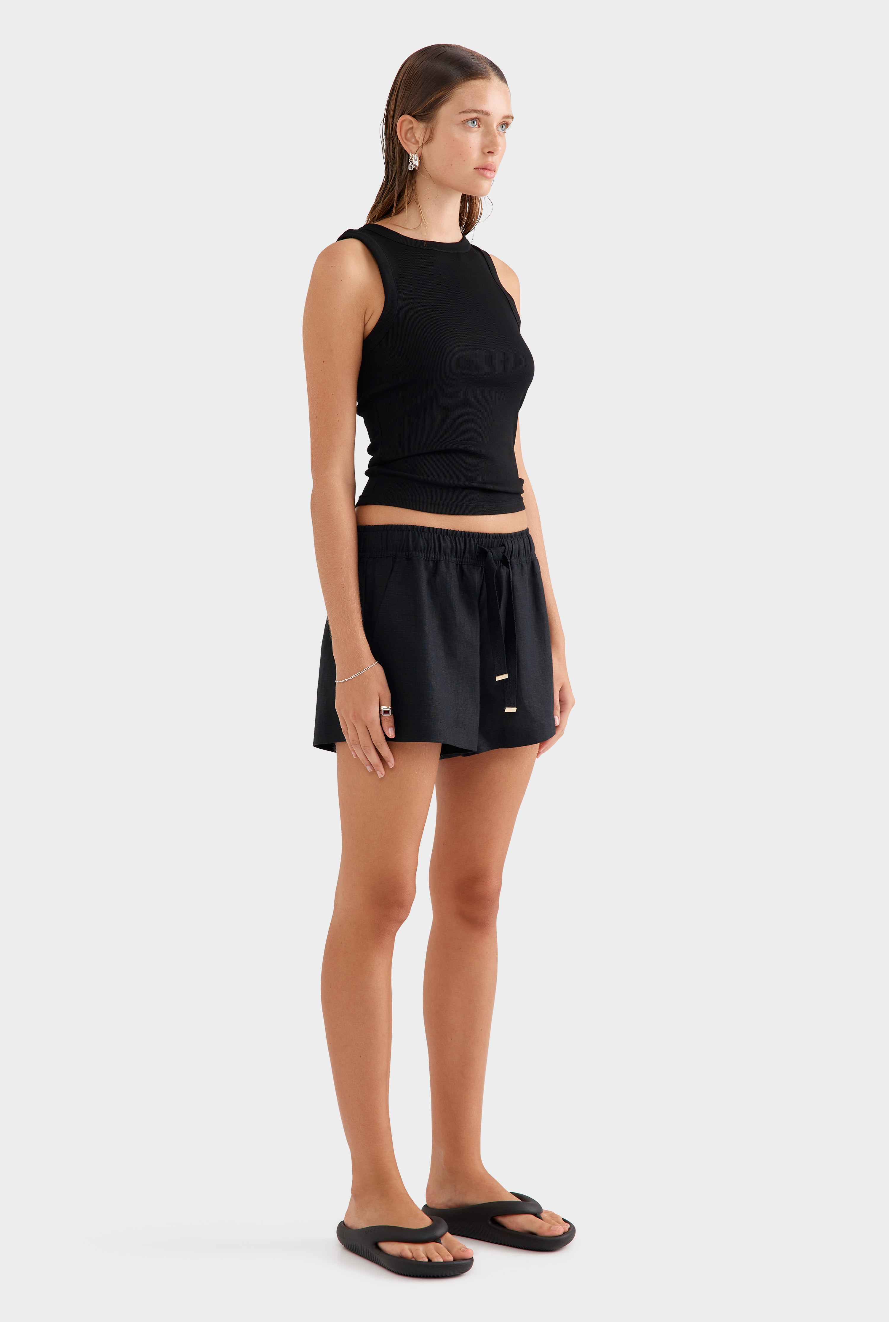 High Waisted Lounge Short - Black