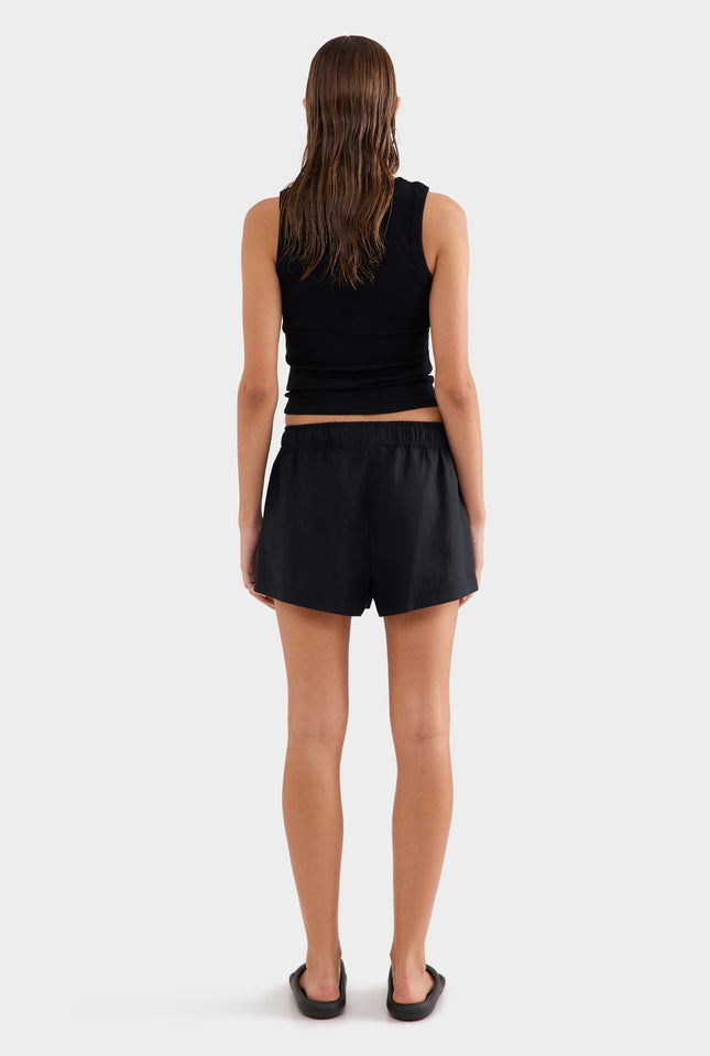 High Waisted Lounge Short - Black