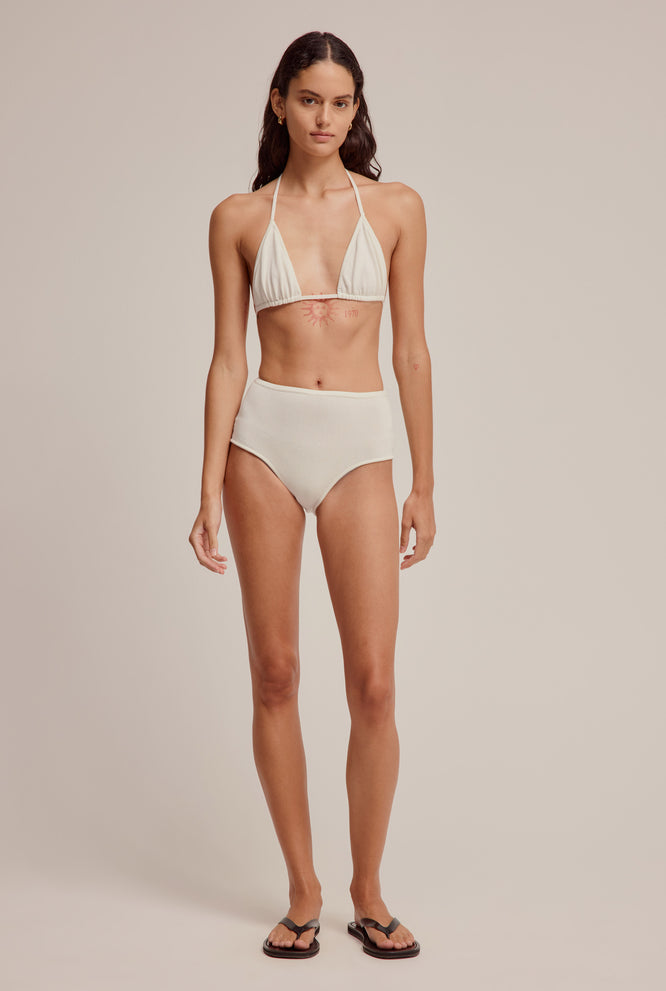 Knitted High Waisted Brief - Off White