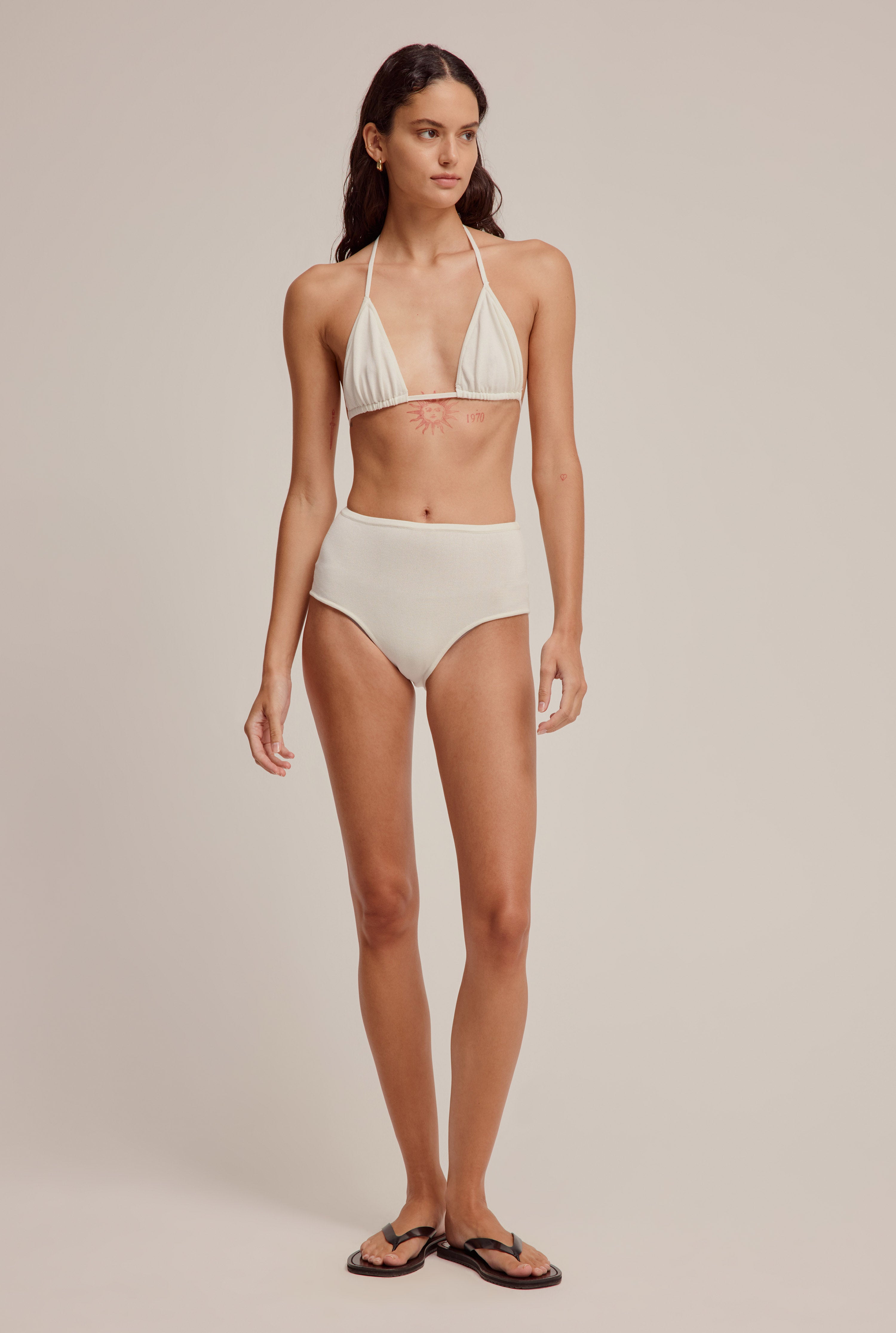Knitted High Waisted Brief - Off White