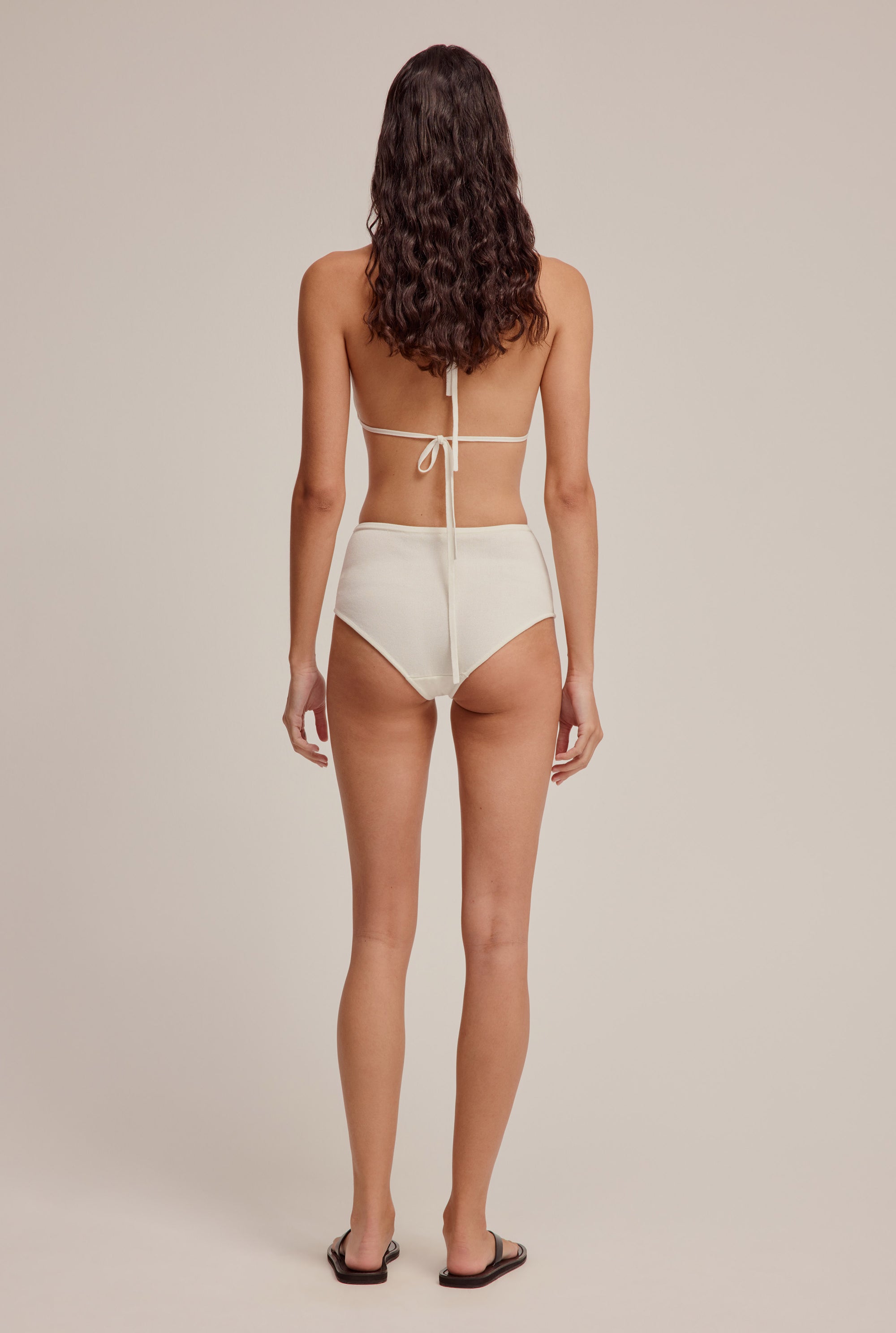 Knitted Triangle Bra - Off White