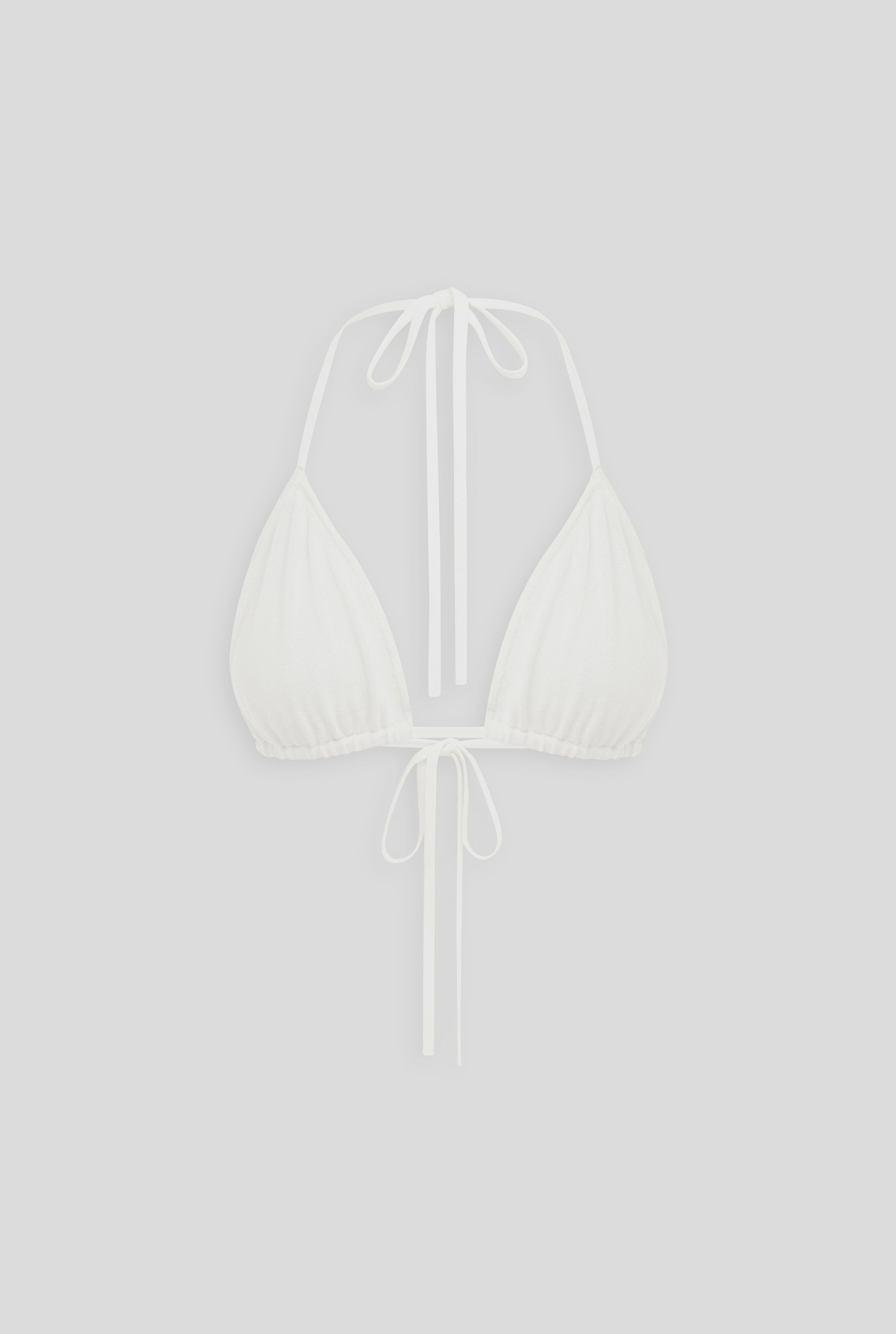 Knitted Triangle Bra - Off White