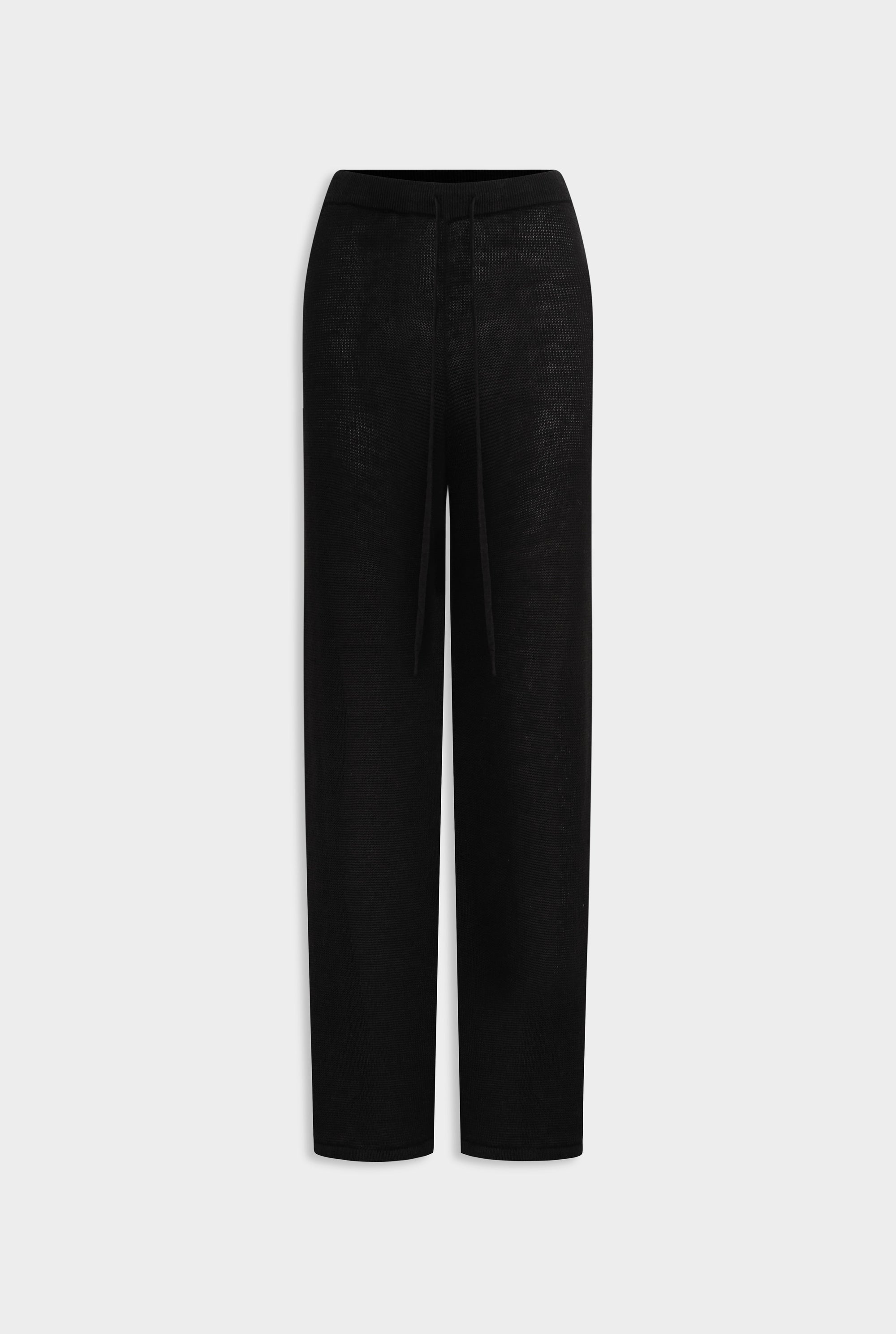 Linen Knitted Pant - Black