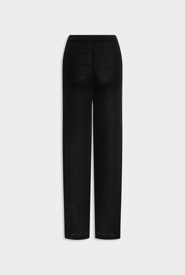 Linen Knitted Pant - Black